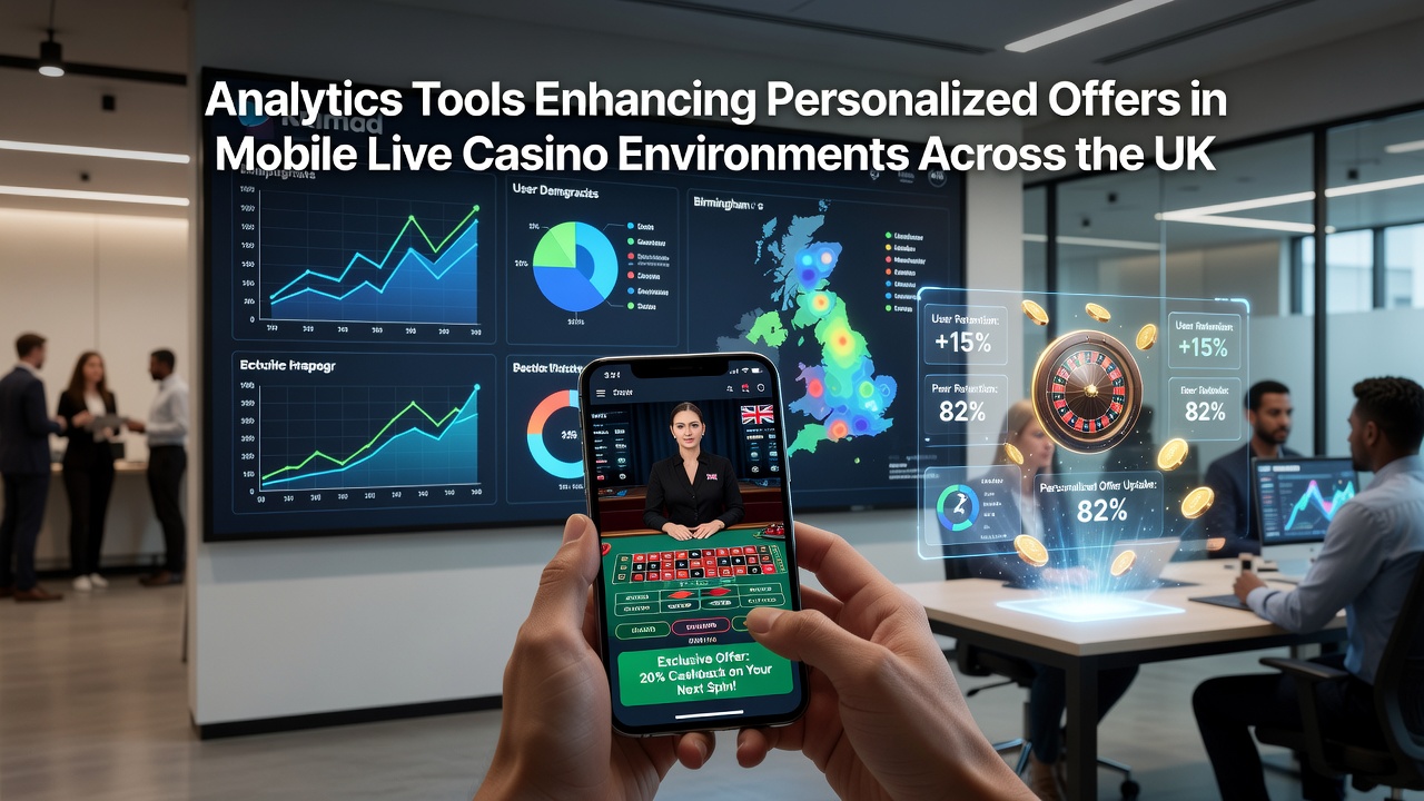 Mobile live casino interface showing a personalized bonus notification generated through analytics