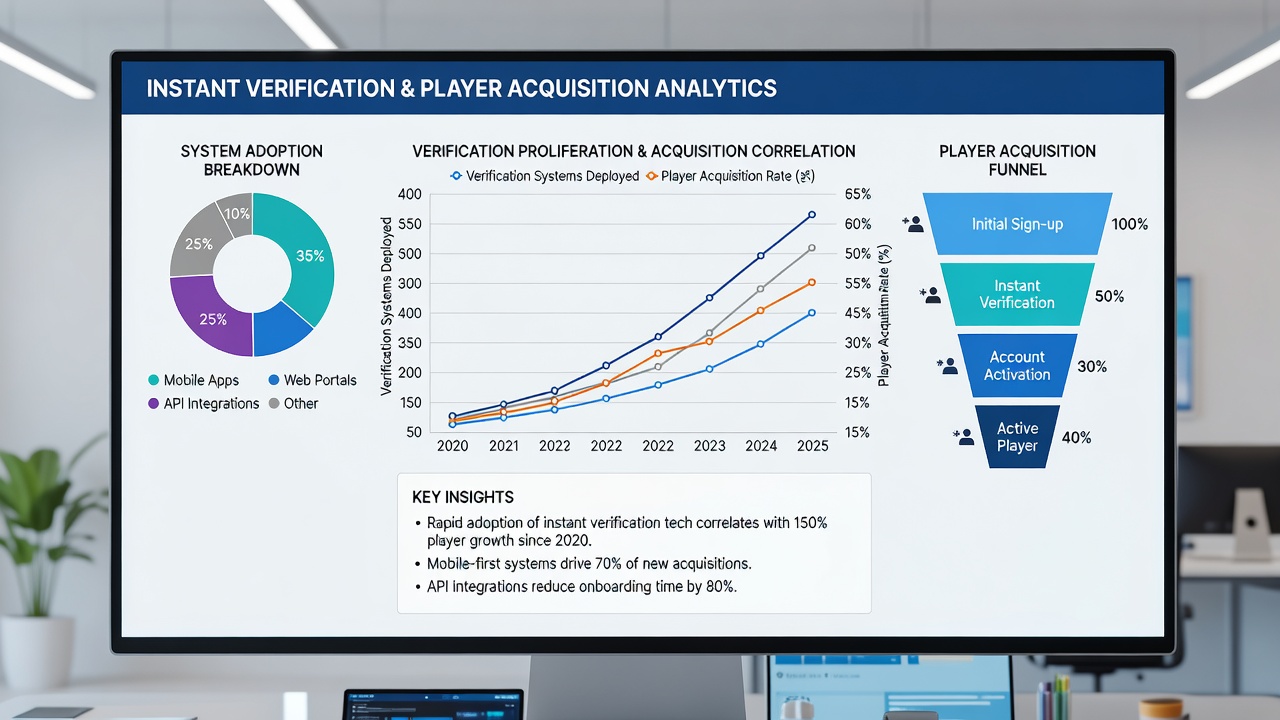 Analytics chart comparing verification speed and player sign-up volumes across multiple new wagering sites