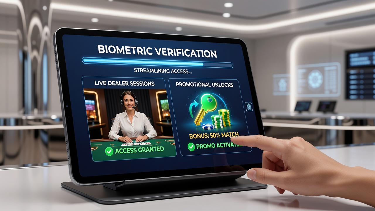 Mobile app showing promotional unlock after biometric scan