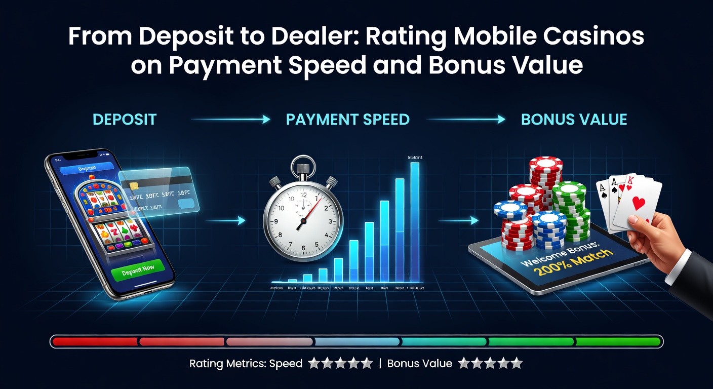 Smartphone screen displaying a mobile casino deposit interface next to a live blackjack dealer table, highlighting instant payment options and bonus promotions