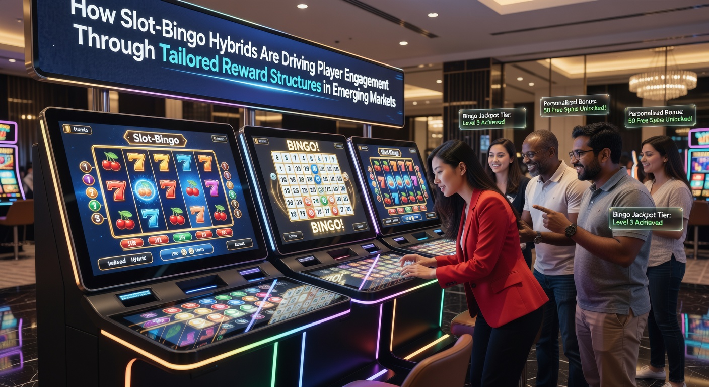 Infographic illustrating tailored reward structures in slot-bingo hybrid games on mobile devices