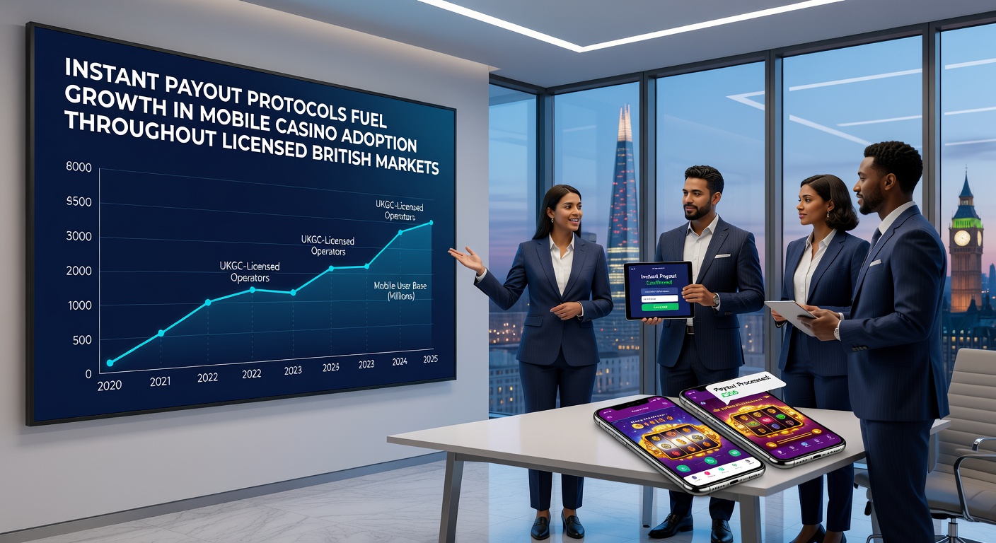 Infographic displaying growth statistics for mobile casino payouts in licensed markets