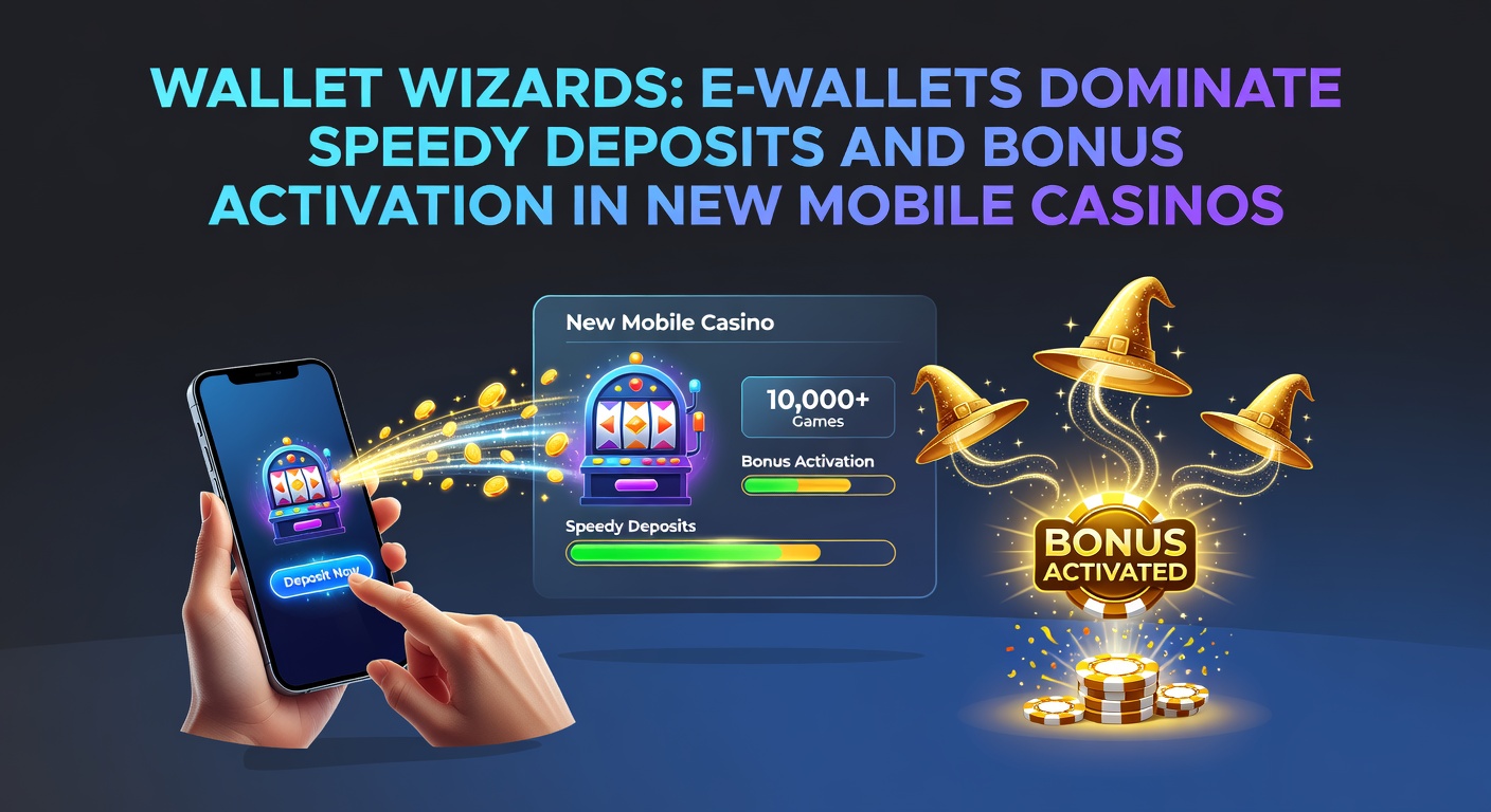 Illustration of digital wallets powering fast transactions in vibrant mobile casino interfaces, highlighting speed and seamless bonus activations