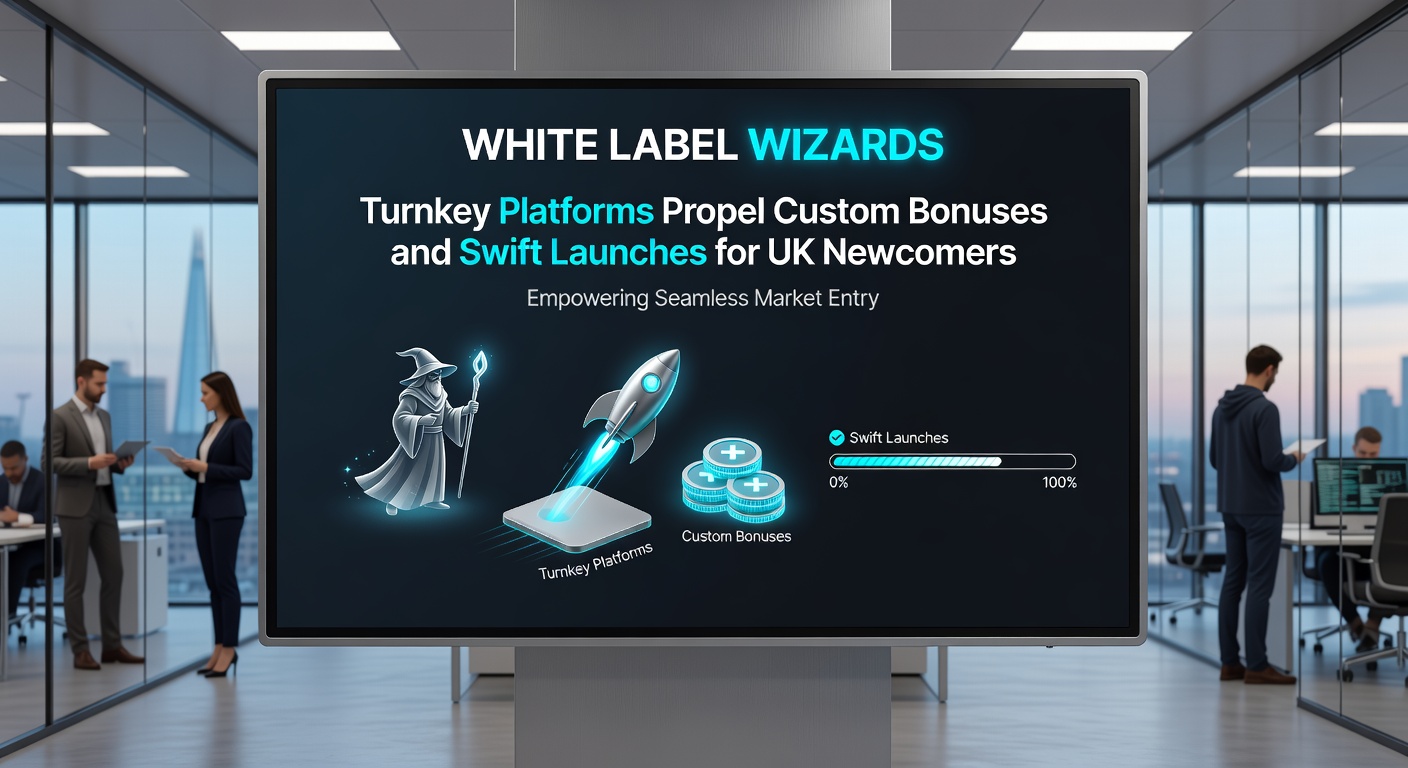 Dynamic dashboard of a white label casino platform showing customizable bonus modules and launch analytics for UK operators